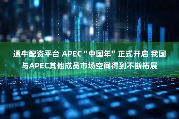 通牛配资平台 APEC“中国年”正式开启 我国与APEC其他成员市场空间得到不断拓展